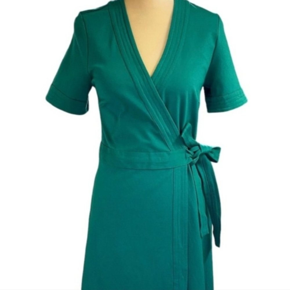 Boden Forest Ponte Wrap Dress Size 18L
